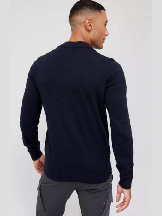 Hugo Boss Men's Knitted Cardigan with Zipper Navy Blue