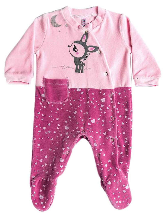 Dreams by Joyce Baby Bodysuit Set Long-Sleeved Velvet Pink