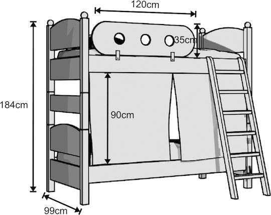 Sand 3 Kids Bed Loft Bed Single Purple for Mattress 90x190cm