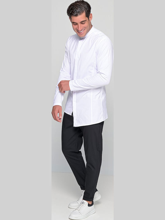 Stefano Long-sleeved Cotton Shirt White