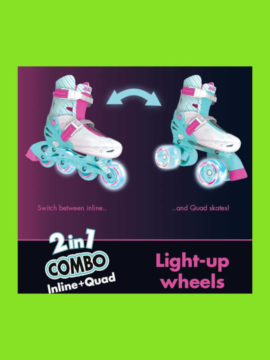 Y-Volution Yvolution Neon Inline / Quad Αυξομειούμενα Rollers Ροζ Παιδικά