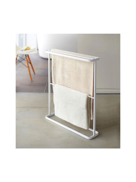 Yamazaki Triple Floor Standing Bathroom Freestanding Towel Rack ​65x75cm White