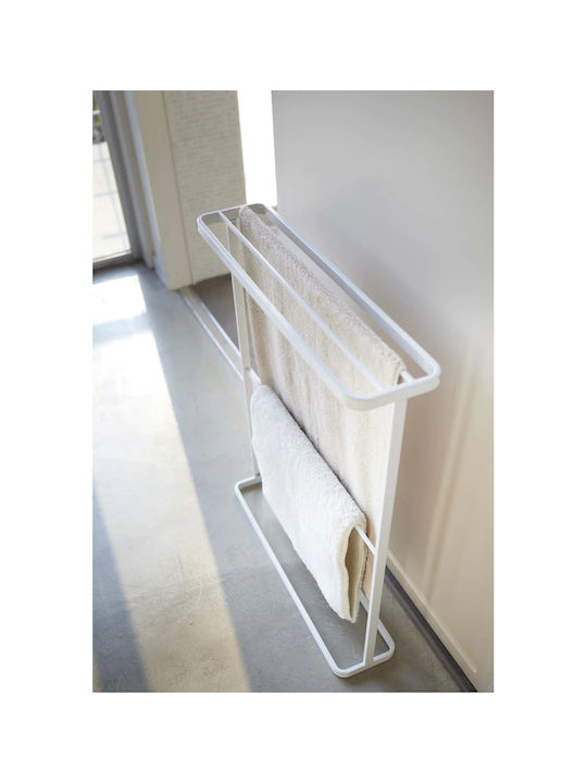 Yamazaki Triple Floor Standing Bathroom Freestanding Towel Rack ​65x75cm White
