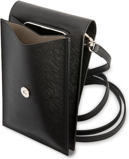 Karl Lagerfeld Saffiano Rue Saint Guillaume Чантичка до 7" Черен KLWBSARSGK