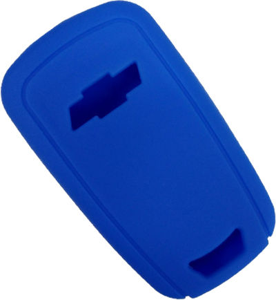 Silicone Car Key Cover Case 05.10.42 with 3 Buttons for Chevrolet Blue