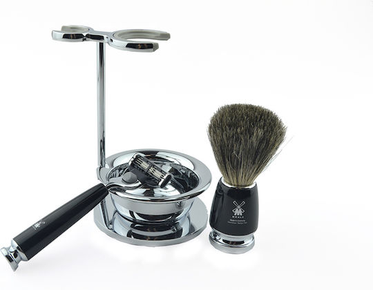 Muhle Set De Bărbierit Negru Cu Păr De Bursuc