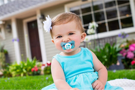 Chicco 71031-21 Ортодонтски Биберони Силикон с Калъф Бухал - Синьо-Бяло за 2-6 месеци 2бр