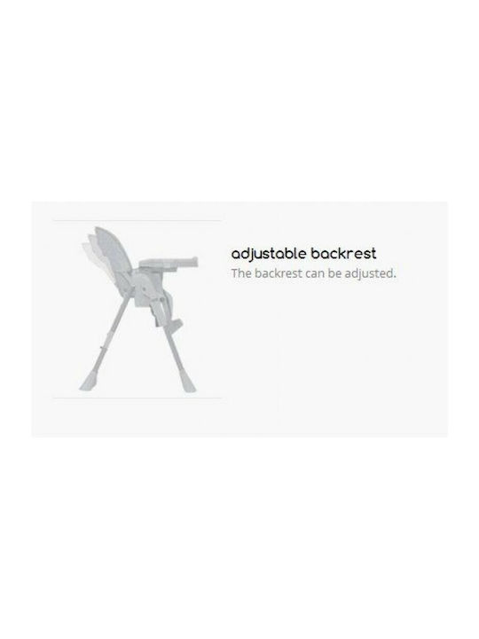Cangaroo Kimchi Foldable Highchair with Adjustable Height Light Grey