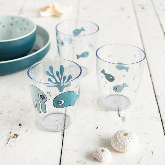 Done by Deer Baby Cups Sea Friends made of Plastic Blue 3pcs 120ml for 24m+m+