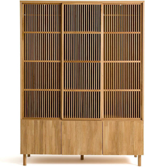 Wohnzimmer Vitrine aus Spanplatte mit Verglasung Beiges 150x59x200cm