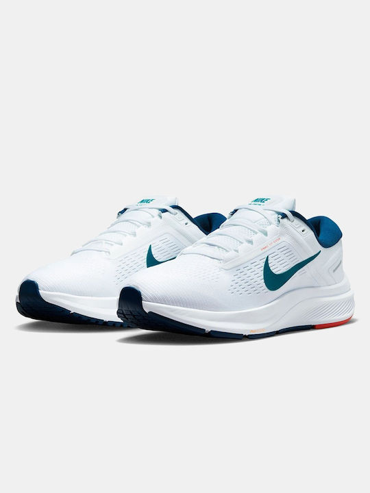 Nike Air Zoom Structure 24 Ανδρικά Αθλητικά Παπούτσια Running Λευκά