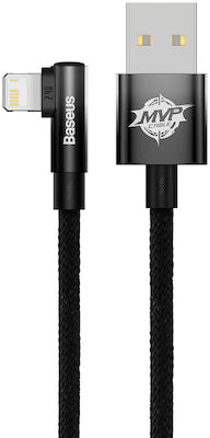 Baseus MVP 2 Unghi (90°) / Împletit USB-A la Cablu Lightning 20W Negru 1m (CAVP000001)