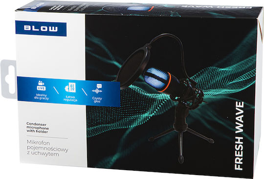 Blow Fresh Wave Микрофон USB Настолен за Вокали в Черен Цвят