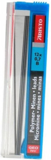 Aristo 12 Packages x 12 Pencil Leads Geo Tec Thickness 0.9mm Type 2B