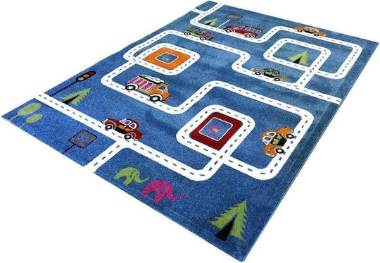 Tzikas Carpets 11556-030 Παιδικό Χαλί Αυτοκινητόδρομος Μπλε 200x250cm Πάχους 13mm