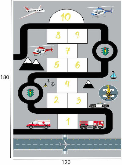 HomeMarkt Kids Synthetic Activity Mat City Hopscotch 120x180cm