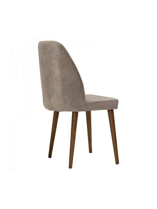 Adeline Столички Трапезария плюшени Beige / Antique Walnut 1бр 49x52x91бр