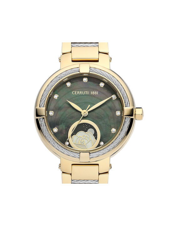 Cerruti Gardena Watch with Gold Metal Bracelet