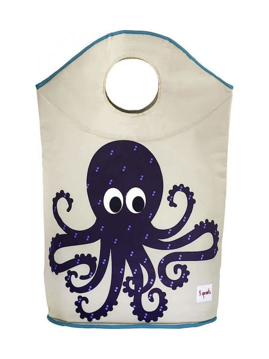 3 Sprouts Kinder Wäschekorb aus Stoff Octopus Marineblau 50x29x57cm 1Stück