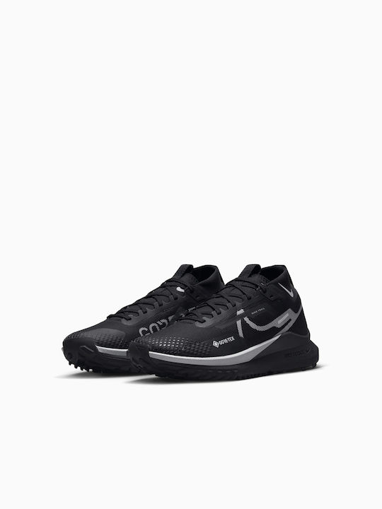 Nike React Pegasus Trail 4 Gore-Tex Γυναικεία Αθλητικά Παπούτσια Trail Running Αδιάβροχα με Μεμβράνη Gore-Tex Black / Wolf Grey / Reflective Silver