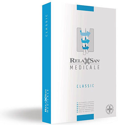Relaxsan Medicale Classic Socks Thigh High Graduated Compression with Silicone & Open Toes 15-21 mmHg Beige