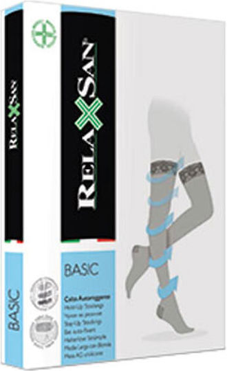 Relaxsan Basic Socks Thigh High 70 Den with Silicone 12-17 mmHg Light Beige