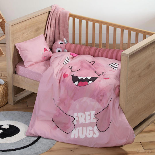Nef-Nef Homeware Monstermania Crib Bumpers Snake Inside Rose 15x200cm