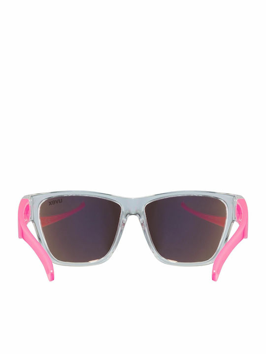 Uvex Sportstyle 508 Clear Pink Άθραυστα Τετράγωνα Παιδικά Γυαλιά Ηλίου με Καθρέφτη Φακό Διάφανα