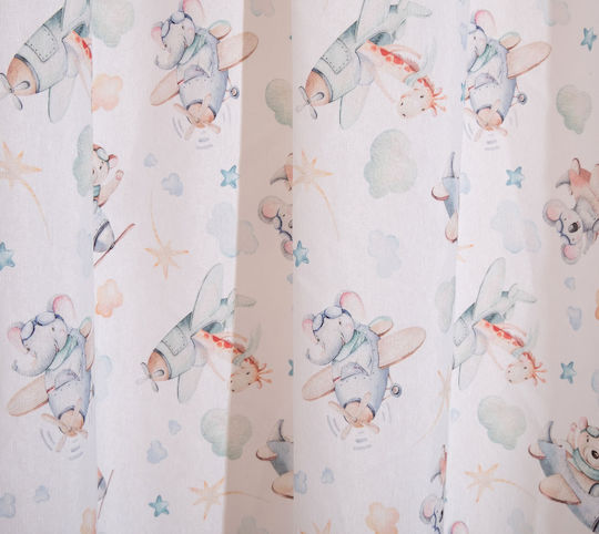 Anna Riska Kids Rod Pocket Curtain Tomas White 429005 270x280cm