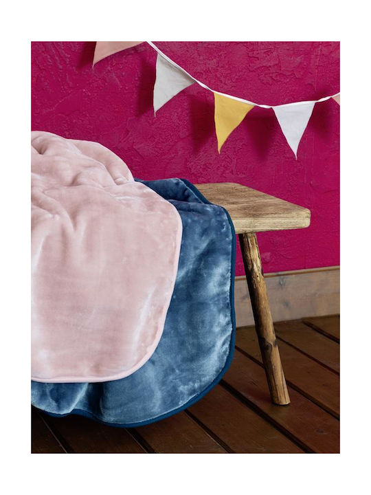 Nima Κουβέρτα Βελουτέ Coperta Ροζ 160x220εκ.