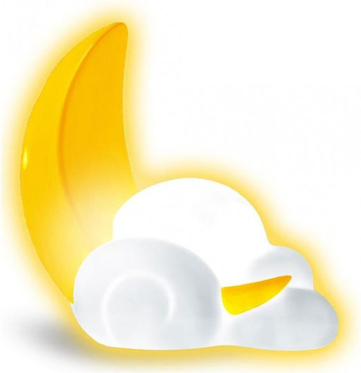 Luna Nursery Night Light LED Moon Battery Yellow