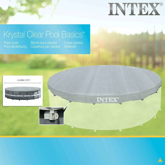 Intex Deluxe Ultra Αντηλιακό Προστατευτικό Κάλυμμα Πισίνας Στρογγυλό Διαμέτρου 549εκ. Ασημί