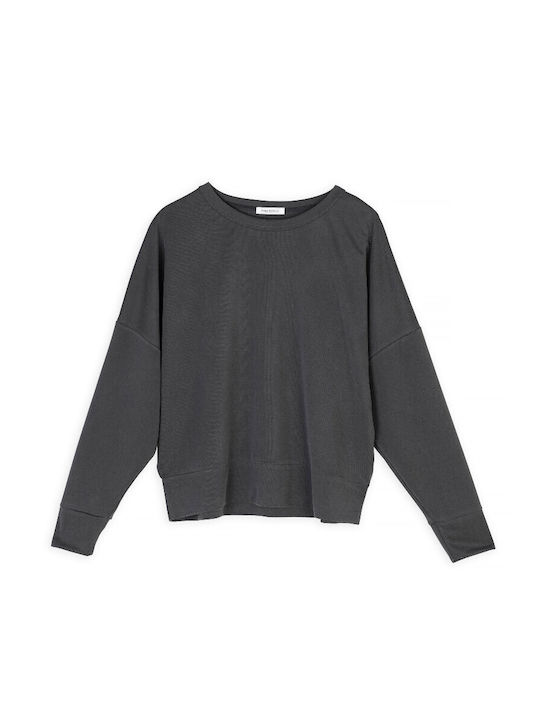 1681 Women's Long Sleeve Gray Crop Top