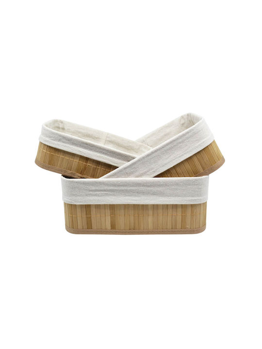 Ankor Bamboo Storage Basket Beige 3pcs