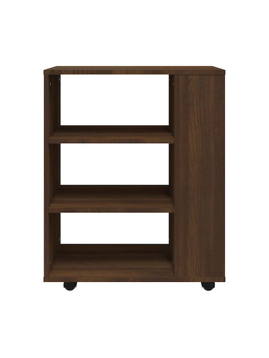 Office Storage Chipboard Cabinet with Wheels Brown L60xW35xH75cm