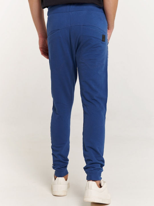 Edward Jeans Men's Sweatpants with Rubber Blue