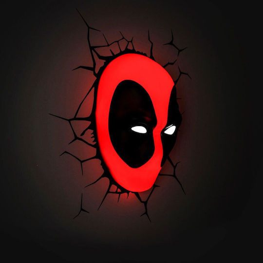 3DLightFX Led Plastic Kids Wall Light Deadpool 3DLightFX Led Plastic Kids Wall Light Deadpool