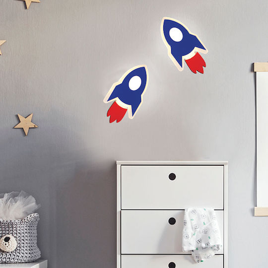 Aca Kinder Wandleuchte LED Nasa Blue