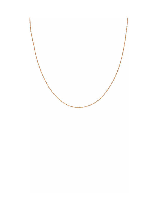 Excite-Fashion Women's Gold Plated Silver Neck Chain Pink 45cm