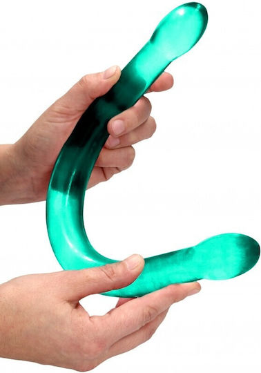 Shots Real Rock Crystal Clear Double Dildo Doppeldildo Green 42cm