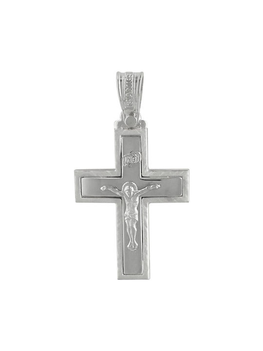 Triantos Men's White Gold Cross 14K