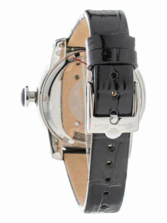 Glam Rock Damen Uhr Chronograph mit Schwarz Lederarmband