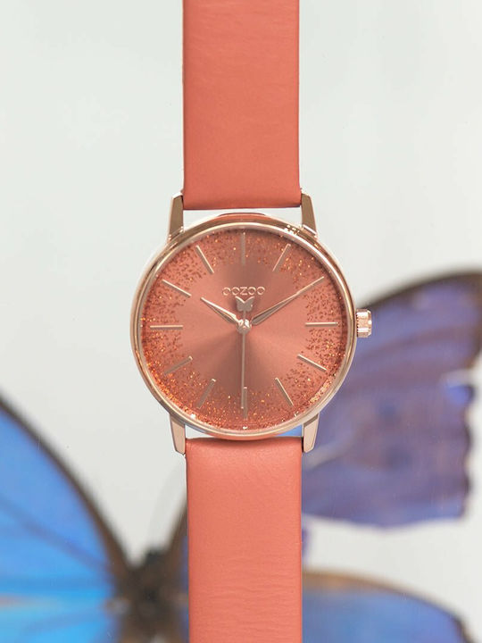 Oozoo Timepieces Кварцов Часовник с Кожена Каишка Oozoo Timepieces Кварцов Часовник с Кожена Каишка