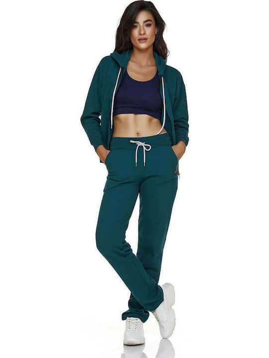 Women's Sweatshirt Jacket Hooded Petrol