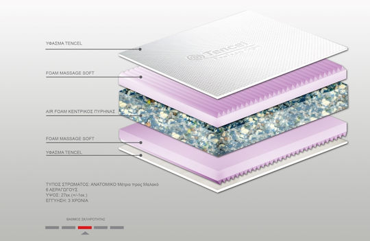 Bs Strom Slackness Μassage Soft Полуединичен Анатомичен Матрак 120x190x27см