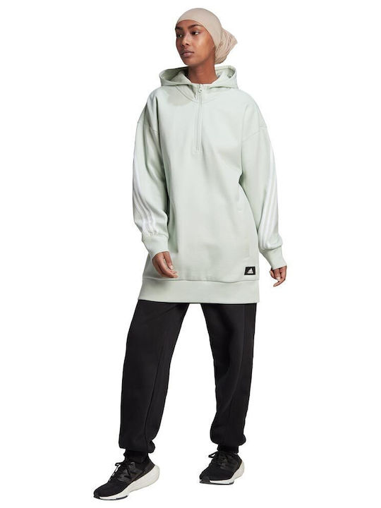 Future Icons 3-Stripes Long Women's Sweatshirt Hooded Light Blue