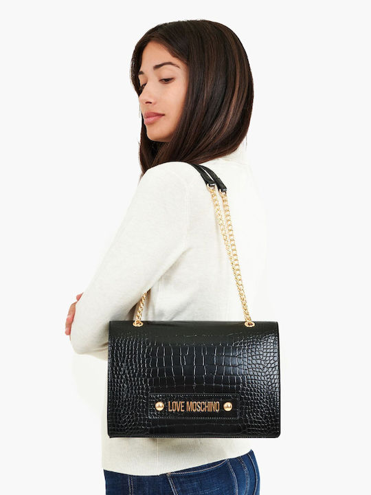 Moschino Γυναικεία Flap Bag 'Ωμου Μαύρη