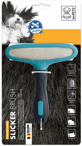 M-Pets Double-Sided Slicker Βούρτσα M για Διάφορα Μήκη Τρίχας Διπλής Όψης για Περιποίηση Τριχώματος