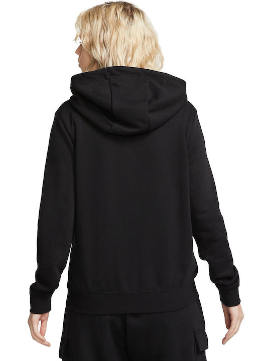 Nike Sportswear Club Women's Hooded Fleece Sweatshirt Black