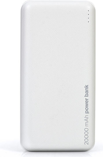 Lamtech LAM112129 Power Bank 20000mAh mit 2 USB-A Anschlüssen Weiß